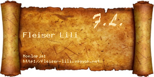 Fleiser Lili névjegykártya